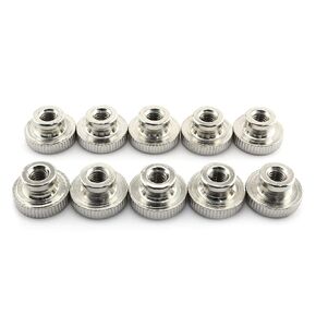 10pcs M5 Knurled Thumb Nuts with Collar 3D Printers Parts, Nickel Plating, 0.8mm Pitch