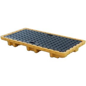 Modular Spill Platforms, Spill Containment Platform Yellow and Black Modular Spill Containment Pallet with Top Grates, Suitable for Various Industrial Parks and Warehouses, 1 Pcs