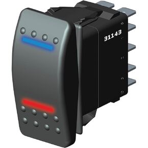 Illuminated 3 Way Switch, Fan Controller (31143), Car Parts, Black