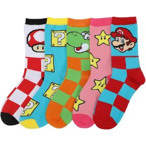 Bioworld Super Mario Bros. Adult Crew Socks 5-Pack