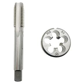 M16 x 2.0 Tap and Die Set Machine Screw Tap Right Hand HSS M16 X 2 Metric Thread Tool Machine RH, M16X2 Thread Tap and Round Die M16X2.0