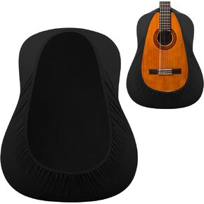 Premium Black Stretchy Fabric Guitar Cover, Portable Sleeve Dust Cover Protect for Classical Guitars.