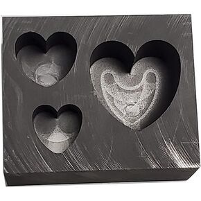3 in 1 Heart Gold Silver Graphite Ingot Mold Mould Crucible for Melting Casting Refining