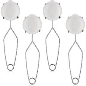 FoldTier 4 Sets Ceramic Quartz Crucible Dish Cup with Whip Tongs Handle Melting Gold Silver Copper Ceramic Crucible for Metal Jewelry Casting Refining Pot Bowl Tool
