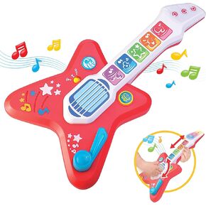 Magic Touch Guitar, Toddler Light Up Music Toy with Volume Control, Infant Touch Sensor Musical Instrument, 3 Modes of Play, Kids Toy Gifts for 12 18 24 Month, 1 2 3 Year Old Boys Girls