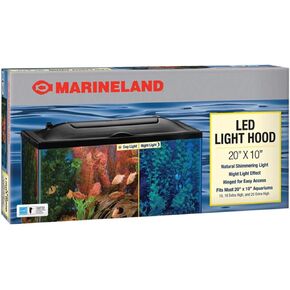 Marineland LED Light Hood For Aquariums, 20 Inches By 10 Inches, Natural Shimmering Light With Night Light Effect