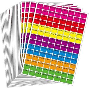 Boao 2240 Pcs Yard Garage Sale Price Stickers Prepriced Garage Sales Price Stickers Pricing Labels Yard Supplies for Attractive Pricing Flea Markets Retail Use(Yellow)