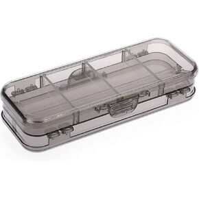 BTSKY Double Deck Pencils Box Clear Plastic Stationery Box with 4 Removable Ruler Dividing Spacers Multi-grid Home Utility Box with 6 Compartments for Pencils Erasers Clips (Clear) in Kuwait