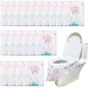 Homgaty 20 Pack Toilet Seat Covers Disposable, Extra Large XL Portable Potty Seat Covers for Kids and Toddler Potty Training or Home Travel Public Toilet Use(with Stick Tape,Individually Wrapped)