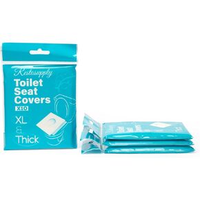 40 Pcs XL Extra Large & Thick Disposable Toilet Seat Covers Outdoor Travel Porta Potty (40)