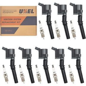 مجموعة من 8 ملفات إشعال DG508 FD503 و8 شمعات إشعال SP413 متوافقة مع فورد F-150 4.6L موستانج V8 in Kuwait