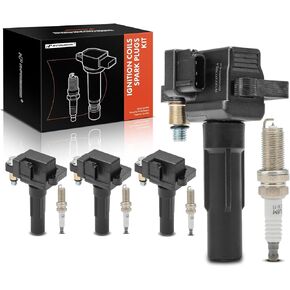 A-Premium Set of 4 Ignition Coil Pack and Iridium Spark Plugs Compatible with Subaru Forester 2011-2013, Impreza 2011-2014, Legacy 2010-2012, WRX 2013-2014, WRX STI 2013-2018, 2.5L