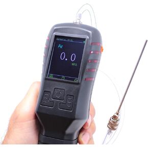 Argon Gas Analyzer | USA NIST Calibration | Built-in Pump & Probe | 0-100% with 0.1ppm Resolution | Leak Tester & Purity |