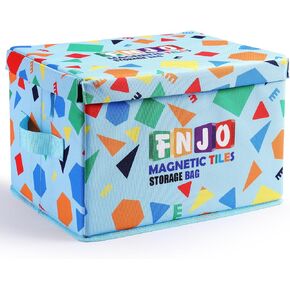 Toy Storage Bin,Foldable Toy Organizer with Lid, Playroom Organizer,Toy Holder,Storage Box for Magnetic Tiles,Play Figure