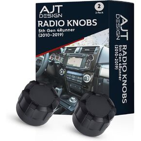 AJT DESIGN Radio Knobs for 5th Gen 4Runner (2010-2019)| Matte Black Car Radio Knobs| 2 Plastic Stereo Replacement knobs | Easy Installation | Made in USA