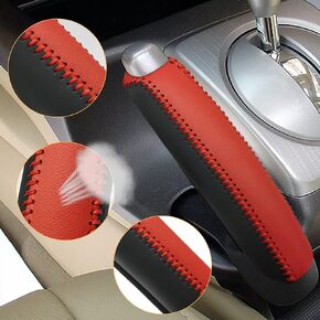 Compatible with Black Blue Genuine Leather Hand-Stitched Handbrake Protector Cover Interior Accessories Protective Decoration for Honda Civic 2006 2007 2008 2009 2010 2011 Blue Stitches
