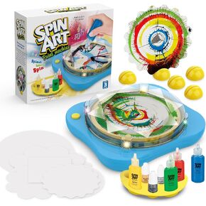 Paint Spin Art Machine Kit for Kids,Arts and Crafts Gifts Set for Boys & Girls Ages 4-8,Battery Operated Spinner Painting Toys,Light & Music,Flexible Splatter Guard,Detachable and Washable