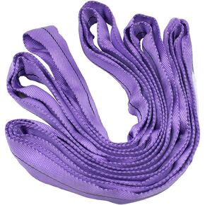 Polyester Endless Round Sling Hoist Straps for Rigging Towing and Lifting Purple 9ft 2600lbs Capacity