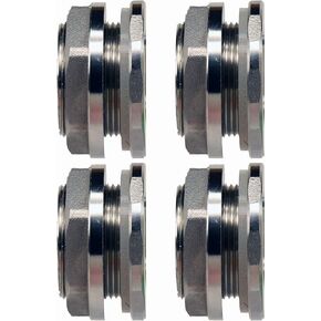SSBF010 Female 3/4" NPT/FIP Stainless Steel 304 Bulkhead Tank Fitting w/Step Gasket (4 pack)