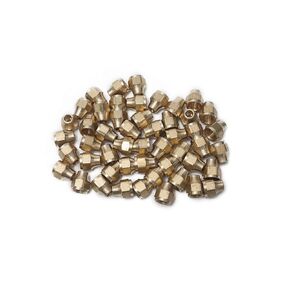 Brass 1/4" OD Short 45 Degree Flare Nut,Brass Flare Tube Fitting(Pack of 50)