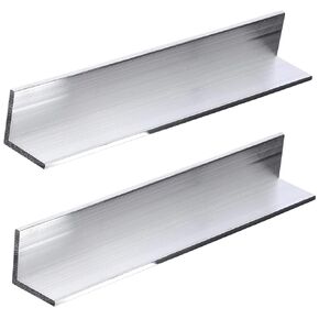 2 Pieces 2"x 2"x 0.2" Aluminum Angle 6061 Bar, 12" Length T6 Extruded Standard Mill Stock, 0.2" Thick