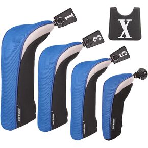 Golf Builder 4pcs/Set Golf Club Driver Fairway Wood Hybrid Head Covers 1 3 5 UT Covers with Interchangeable Number Tag