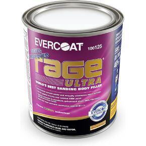 Evercoat Rage Ultra - Sanding Body Filler for Steel, Fiberglass, Aluminum and More - 128 Fl Oz