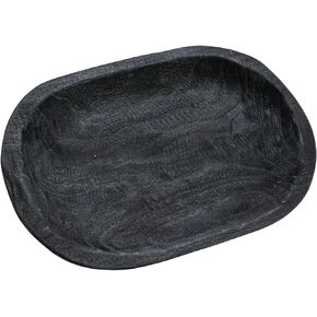 Bloomingville Hand-Carved Paulownia Wood Bowl, Black