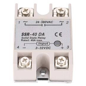 SSR-40DA 40A Single Phase DC-AC Solid State Relay 40A Input 3-32V DC Output 24-380V AC