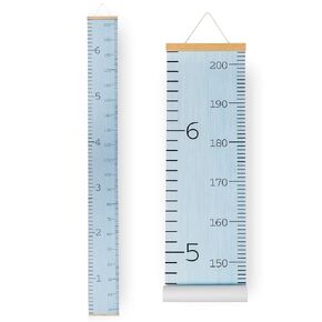 Growth Chart for Wall - Height Chart for Toddlers (79" x 7.9") - Canvas Kids Tape Measure Chart - Growth Chart for Kids w/Wood Frame Panel - Neutral Color Height Measurement for Wall & Home Décor