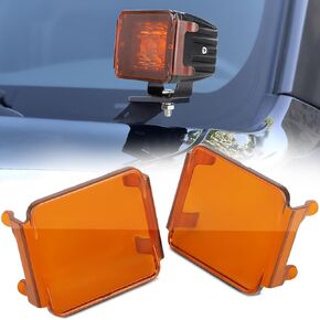 3 Inch Amber LED Pod Covers 2PCS Square LED Light Bar Covers LED Cube Covers Protective Polycarbonate Light Bar Lens Covers