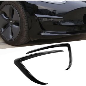 Tesla Model 3 Front Fog Light Trim Cover Fog Lamp Frame Blade Trim Eyebrow Spoiler for Tesla Model 3 2017 2018 2019 2020 2021 2022 2023 (Black) in Saudi Arabia