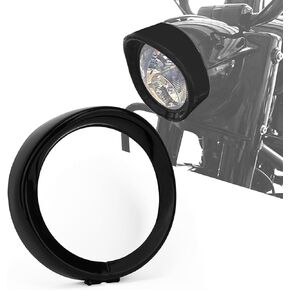 PSLER 7’’ Headlight Headlamp Bezel Trim Ring Visor Decorate Trim Cover Ring for Touring Street Glide Electra Glide Road King Softail Dyna Fatboy Trike