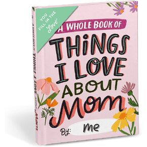 Em & Friends About Mom Book Fill in the Love Fill-in-the-Blank Book Gift Journal, 4.10 x 5.40-inches
