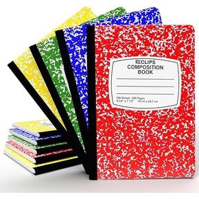 Composition Notebooks, (Assorted Colors), College Ruled Composition Notebook, Marble Composition Notebook, 100 sheets, 200 Pages (4 Pack)