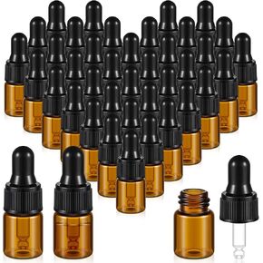 Didaey 200 Pcs Mini Glass Dropper Bottles Mini Dropper Bottles Sample Bottles Small Sample Vials with Lid for Traveling Essential Oils Cosmetic Liquid Sample Perfume (Gold,5 ml)