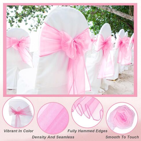 Ganeen 50 Pcs Organza Chair Sashes 10 Pcs Table Runner Sheer Chair Ribbon Bows for Wedding Banquet Party Chair Bows Ties Chair Cover Bands Supplies for Wedding Banquet Party Event Decoration (Blue) in Saudi Arabia