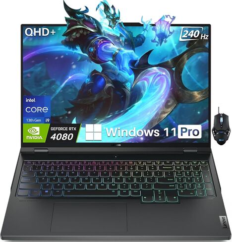 كمبيوتر محمول للألعاب Lenovo 2024 Legion Pro 7، شاشة 16 بوصة QHD+ 240 هرتز، الجيل الثالث عشر Intel Core i9-13900HX(24 نواة)، NVIDIA GeForce RTX 4080، ذاكرة وصول عشوائي 64 جيجابايت، 2 تيرابايت SSD، Wi-Fi 6، لوحة مفاتيح بإضاءة خلفية، Windows 11 Pro in Kuwait