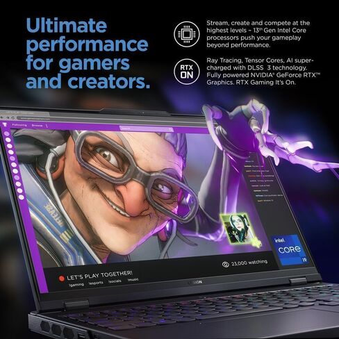 كمبيوتر محمول للألعاب Lenovo 2024 Legion Pro 7، شاشة 16 بوصة QHD+ 240 هرتز، الجيل الثالث عشر Intel Core i9-13900HX(24 نواة)، NVIDIA GeForce RTX 4080، ذاكرة وصول عشوائي 64 جيجابايت، 2 تيرابايت SSD، Wi-Fi 6، لوحة مفاتيح بإضاءة خلفية، Windows 11 Pro in Kuwait