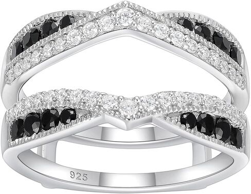 Newshe Jewellery Ring Enhancer for Engagement Rings AAAAA Cz Wedding Band Bridal 925 Sterling Silver Guard and Wraps Size 5-10 in Saudi Arabia