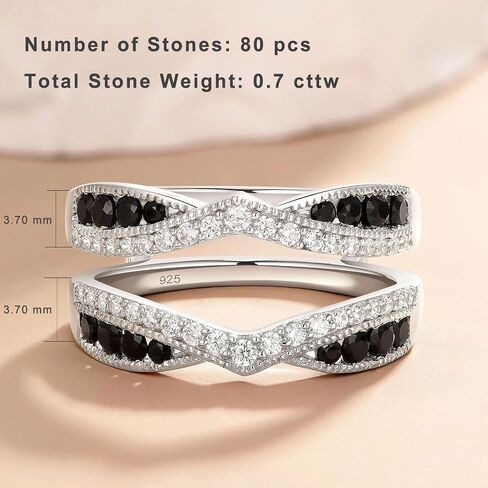 Newshe Jewellery Ring Enhancer for Engagement Rings AAAAA Cz Wedding Band Bridal 925 Sterling Silver Guard and Wraps Size 5-10 in Saudi Arabia