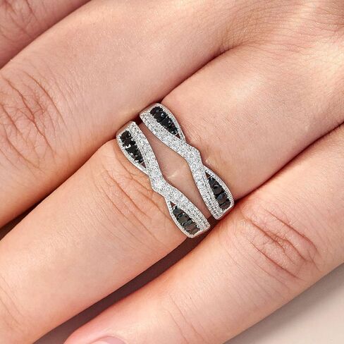 Newshe Jewellery Ring Enhancer for Engagement Rings AAAAA Cz Wedding Band Bridal 925 Sterling Silver Guard and Wraps Size 5-10 in Saudi Arabia