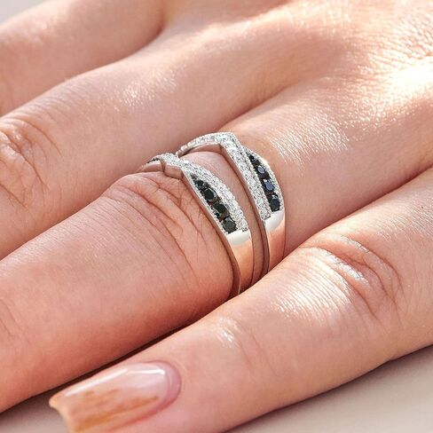 Newshe Jewellery Ring Enhancer for Engagement Rings AAAAA Cz Wedding Band Bridal 925 Sterling Silver Guard and Wraps Size 5-10 in Saudi Arabia