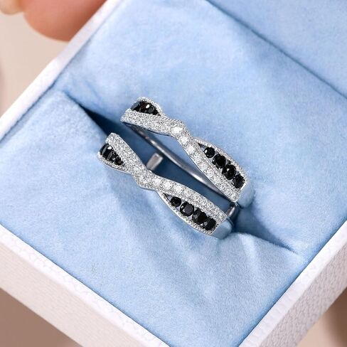 Newshe Jewellery Ring Enhancer for Engagement Rings AAAAA Cz Wedding Band Bridal 925 Sterling Silver Guard and Wraps Size 5-10 in Saudi Arabia