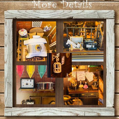 Book Nook Kit, Wooden Bookcase Garden House Miniature Kit with LED Light, Decor Bookends, DIY 3D Puzzles Craft Hobby for Adults Girls Boys in Saudi Arabia