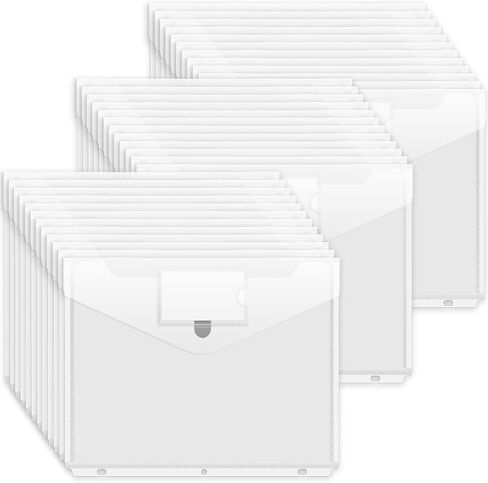 جيب Forvencer Binder، 10 عبوات من الجيب المصنوع من البوليستر ثقيل الوزن مع إغلاق بخطاف وحلقة، تحميل جانبي لمجلدات المجلدات، 3 جيب للحلقات، حجم الحروف، شفاف in Kuwait