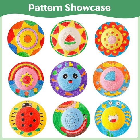 Arts and Crafts for Kids Ages 8-12, 4pcs DIY Straw Hats with Painting Kit, Art Supplies Arts & Crafts Kit for Kids 6-8 Years Old, Kids Arts and Crafts Supplies Gifts,Creative Art Toys for Boys& Girls in Kuwait