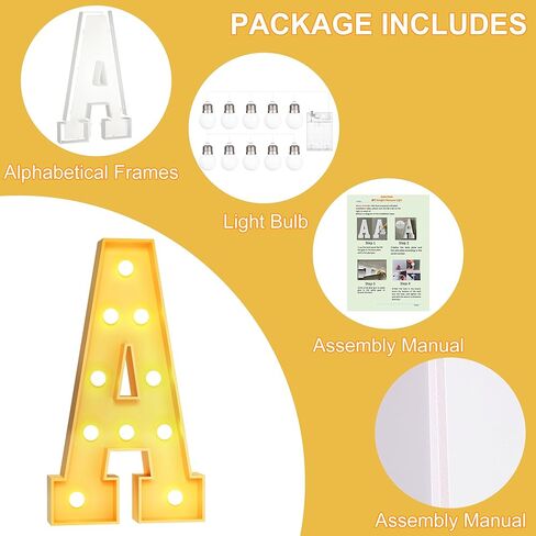 Foaky 3FT Marquee Letters,Marquee Letters 3 feet Tall for Party Decorations Anniversary Decor,Large Marquee Letters for Party Decor (S,3FT) in Saudi Arabia