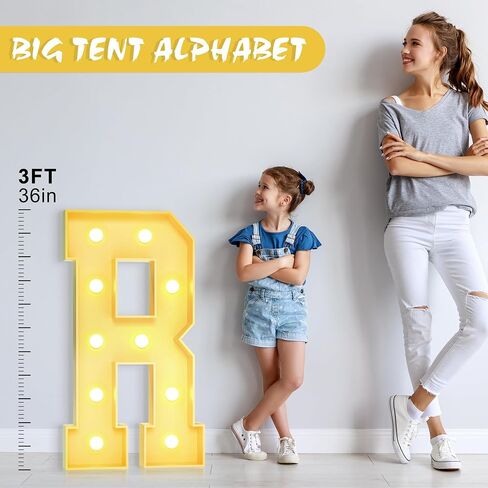 Foaky 3FT Marquee Letters,Marquee Letters 3 feet Tall for Party Decorations Anniversary Decor,Large Marquee Letters for Party Decor (S,3FT) in Saudi Arabia