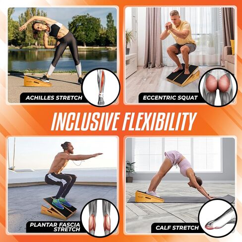Yes4All Professional Incline Board, Slant Board Calf Stretching, Squat Wedge and Anti-Slip Surface, Portable Side Handle in Kuwait
